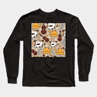 Hey Diddle Diddle The Cat and the Fiddle Pattern Long Sleeve T-Shirt